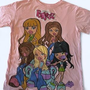 Pink Short Sleeve Cotton Graphic Tee with BRATZ Design